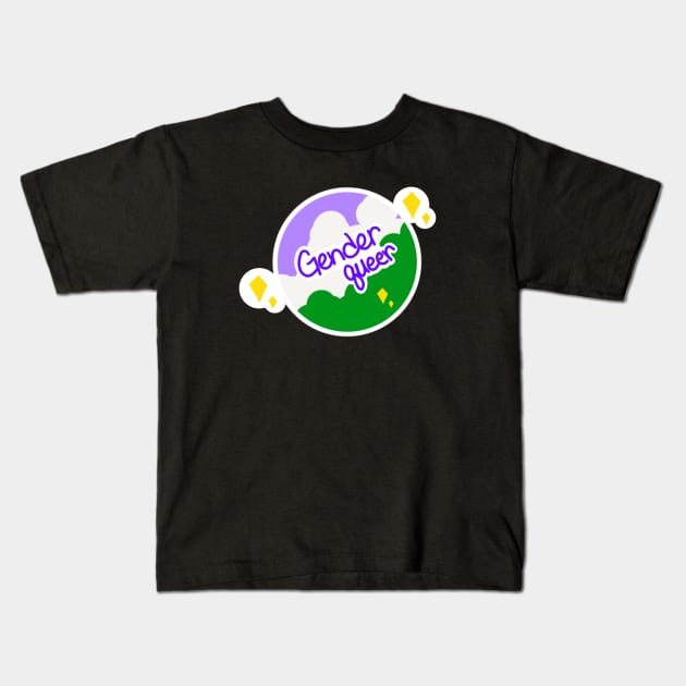 Pride Planet - Genderqueer Kids T-Shirt by hikav